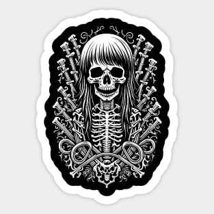 Long Haired Skeleton Sticker